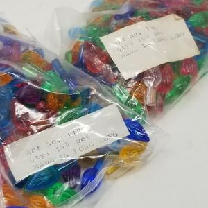 Vintage Ceramic Christmas Tree Lights 2 Bags 288 Pieces Multicolor Plastic